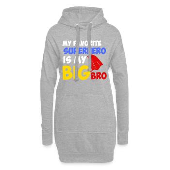 My favorite superhero is my big bro - Hoodie Dress - heather grey - Front