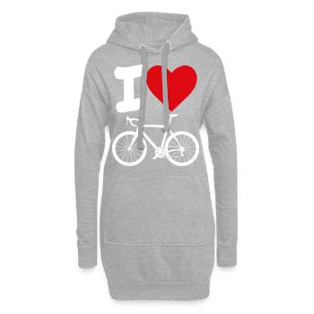 Vélo de course Amour - Sweat-shirt à capuche long Femme - gris chiné - Devant