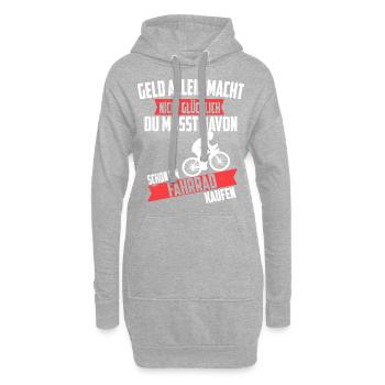 Vélo Vélo Cadeau - Sweat-shirt à capuche long Femme - gris chiné - Devant