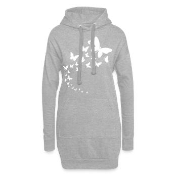 Les papillons volent un cadeau d'insecte magnifiquement - Sweat-shirt à capuche long Femme - gris chiné - Devant