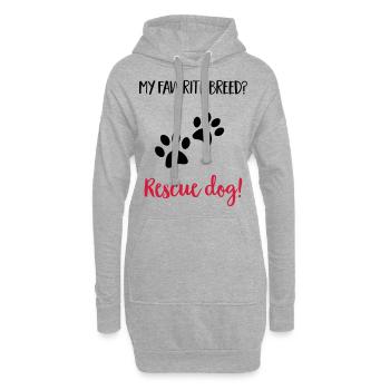 rescuedog - Hoodie Dress - heather grey - Front
