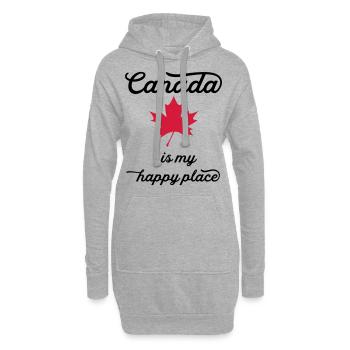 canada happy - Hoodie Dress - heather grey - Front