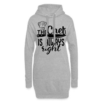 Koch Küchenchef Köche Küche Lustiger Spruch - Hoodie-Kleid - Grau meliert - Vorne