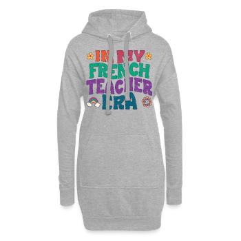 À l’époque où je prenais le français - Sweat-shirt à capuche long Femme - gris chiné - Devant