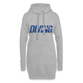 tauchen diving dive - Hoodie-Kleid - Grau meliert - Vorne