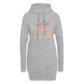 Yoga, Om, Namaste,Vintage - Hoodie-Kleid - Grau meliert - Vorne