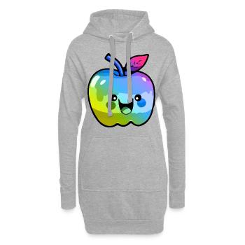Apple Comic Colorful - Sweat-shirt à capuche long Femme - gris chiné - Devant