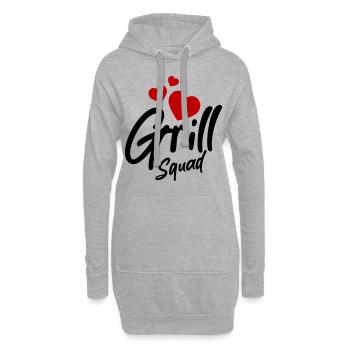 Grill Squad Herz - Hoodie-Kleid - Grau meliert - Vorne