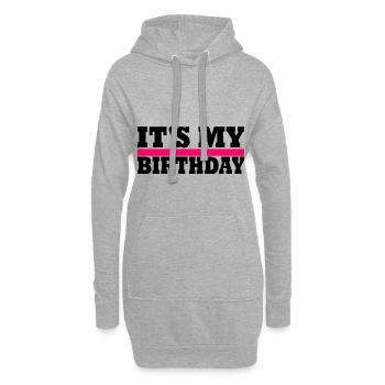 Geburtstag - Hoodie-Kleid - Grau meliert - Vorne