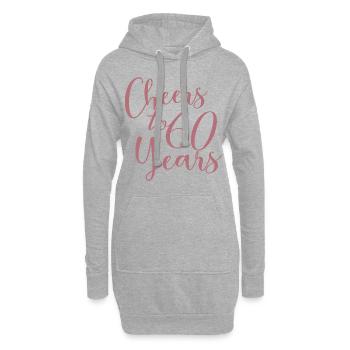 60. Geburtstag Frauen für sie Prost auf 60 Jahre alt - Hoodie-Kleid - Grau meliert - Vorne