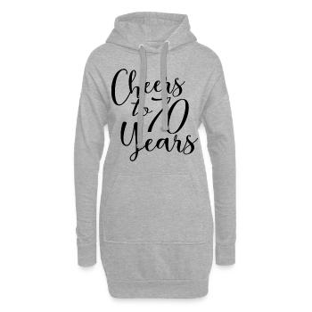 Vive le 70e anniversaire des 70 ans - Sweat-shirt à capuche long Femme - gris chiné - Devant