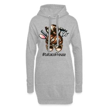 Dutt Tante Friseur Super Tante Friseur - Hoodie-Kleid - Grau meliert - Vorne