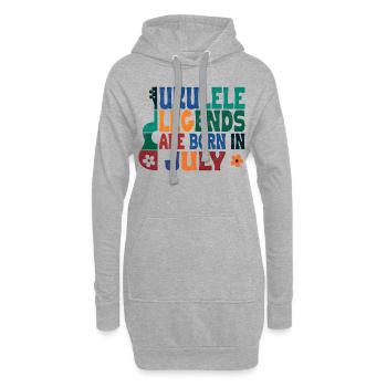 Ukulele Legends are born in July - Hoodie-Kleid - Grau meliert - Vorne