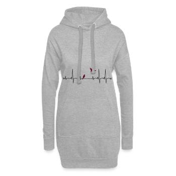 Pouls avec corbeaux - Sweat-shirt à capuche long Femme - gris chiné - Devant