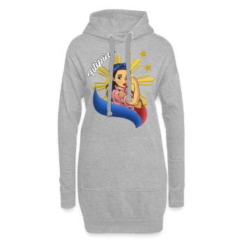 Philippines Filipina Pride Flag Heart I Cadeau - Sweat-shirt à capuche long Femme - gris chiné - Devant