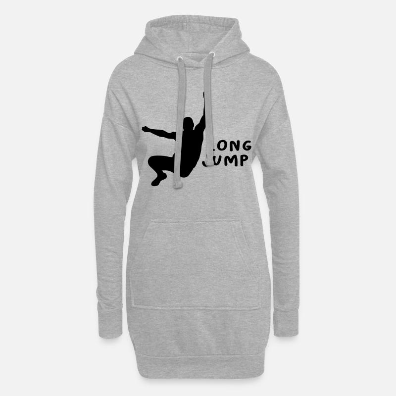 Weitsprung Design Geschenk - Hoodie-Kleid - Grau meliert