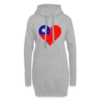 Taiwan Herz - Hoodie-Kleid - Grau meliert - Vorne