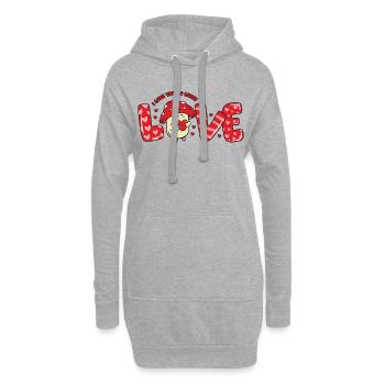Amour Coeur Champignon En Amour Disant Couples La Saint-Valentin - Sweat-shirt à capuche long Femme - gris chiné - Devant