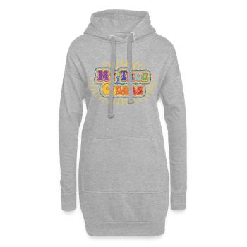 My true colors: rainbow on yellow vintage - Hoodie-Kleid - Grau meliert - Vorne