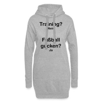 Fußball Spruch. Training. Geschenkidee. WM. Lustig - Hoodie-Kleid - Grau meliert - Vorne