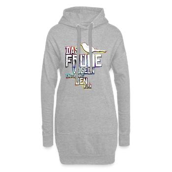 Farbiges Sexy Party Sprichwort Shirt - Hoodie-Kleid - Grau meliert - Vorne