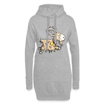 Sprunghafte Ziege I Widder I Ziegenbock Geschenk - Hoodie-Kleid - Grau meliert - Vorne