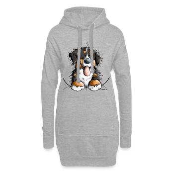 Happy Bernese Mountain Dog - Sweat-shirt à capuche long Femme - gris chiné - Devant