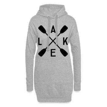 Lac Lake - Sweat-shirt à capuche long Femme - gris chiné - Devant