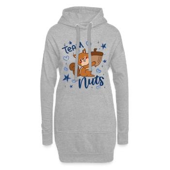 Geschlecht Enthüllung, Es ist ein Junge, Team Nuts - Hoodie-Kleid - Grau meliert - Vorne