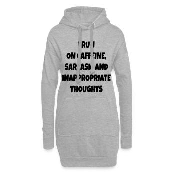 Ich renne auf Kaffee, Sarkasmus, schlechte Kommentare # - Hoodie-Kleid - Grau meliert - Vorne