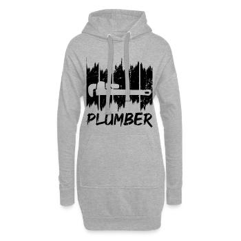 Plombier - Sweat-shirt à capuche long Femme - gris chiné - Devant