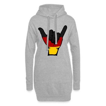 Deutschland Flagge Surfing Symbol - Hoodie-Kleid - Grau meliert - Vorne