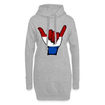 Holland Flagge Surfing Symbol - Hoodie-Kleid - Grau meliert - Vorne