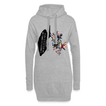 Zitat Design T-Shirt - Hoodie-Kleid - Grau meliert - Vorne