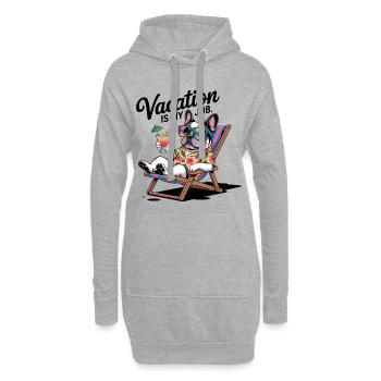 Bouledogue de vacances - Sweat-shirt à capuche long Femme - gris chiné - Devant