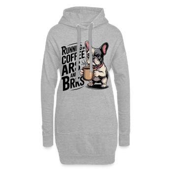Courir sur le café et les écorces - Sweat-shirt à capuche long Femme - gris chiné - Devant