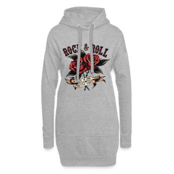 Roses Rock et Roll Vibes Positives - Sweat-shirt à capuche long Femme - gris chiné - Devant