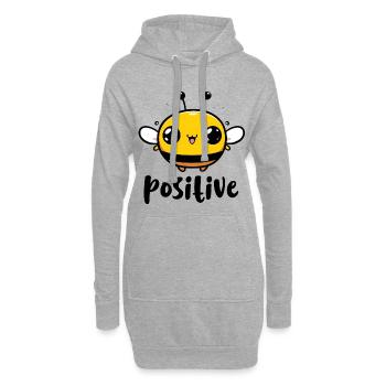 Kawaii Bee Positive - Sweat-shirt à capuche long Femme - gris chiné - Devant