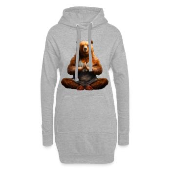 Bären Yoga - Hoodie-Kleid - Grau meliert - Vorne
