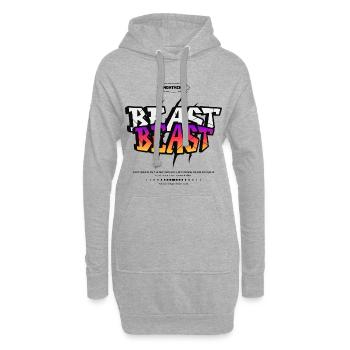 Beast Schrift Neon Gradient - Hoodie-Kleid - Grau meliert - Vorne