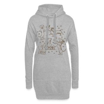 Teckel Teckel Chiens Teckels Teckel Chien teckel Teckel - Sweat-shirt à capuche long Femme - gris chiné - Devant