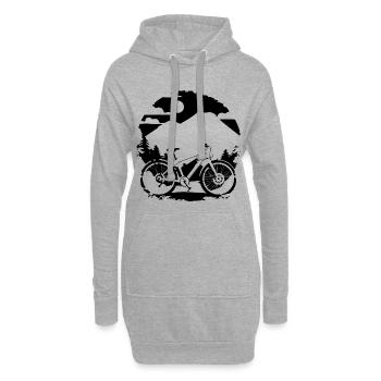 Mountainbiking Skizze - Hoodie-Kleid - Grau meliert - Vorne