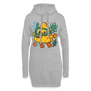 Käse  Unterwasser-Abenteuer - Hoodie-Kleid - Grau meliert - Vorne