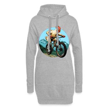 Hühner Bike - Hoodie-Kleid - Grau meliert - Vorne