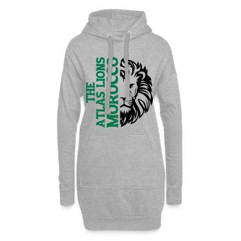 Vertikale Marokko-Typografie mit AtlasLion - Hoodie-Kleid - Grau meliert - Vorne
