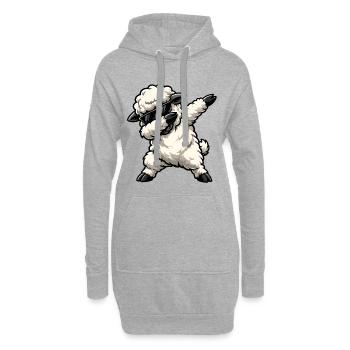 Dabbing Schaf - Hoodie-Kleid - Grau meliert - Vorne