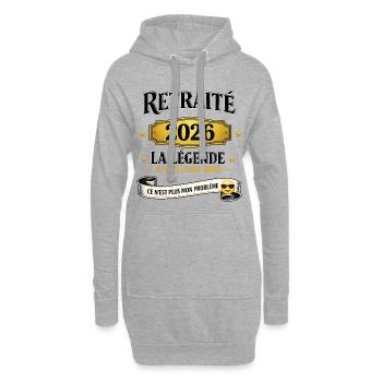 Retraité 2026 – La Légende. - Sweat-shirt à capuche long Femme - gris chiné - Devant