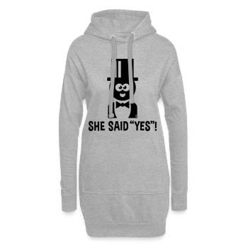 Bräutigam – She Said “Yes”! (JGA / Jawort / Black) - Hoodie-Kleid - Grau meliert - Vorne