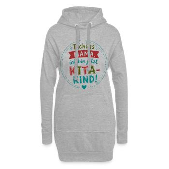 KitaKind Abschiedsmotto - Hoodie-Kleid - Grau meliert - Vorne