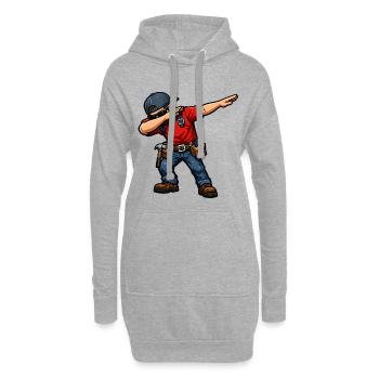 Dabbing roofers - Hoodie Dress - heather grey - Front